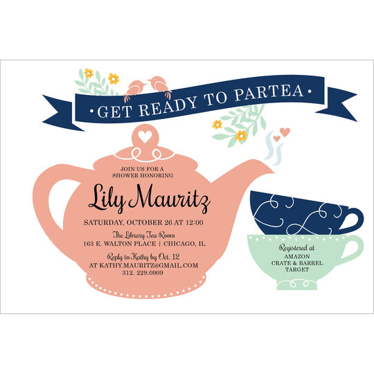 Tea Party Shower Invitations